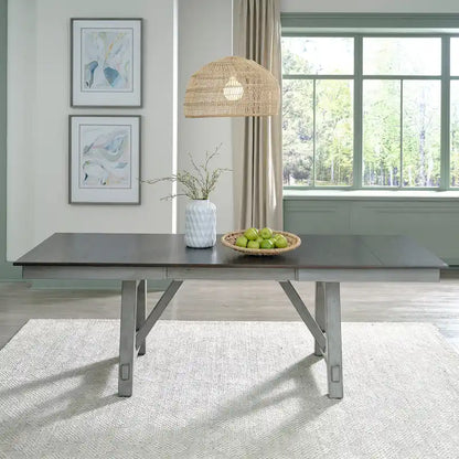 Newport Smokey Grey 6 Piece Trestle Table Set