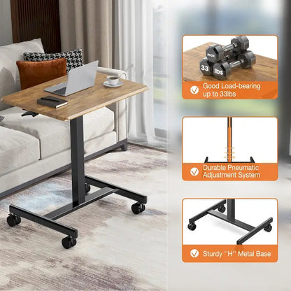 Mobile Rolling Standing Desk with Adjustable Height