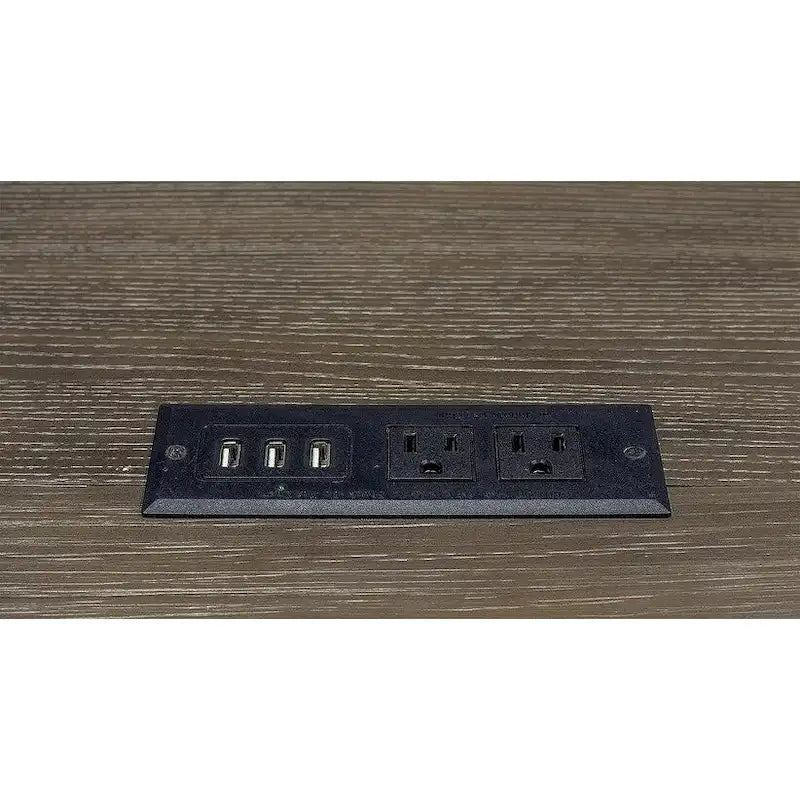 Carson Wood L-Desk & Return, Writing Table, Office Desk, Gray