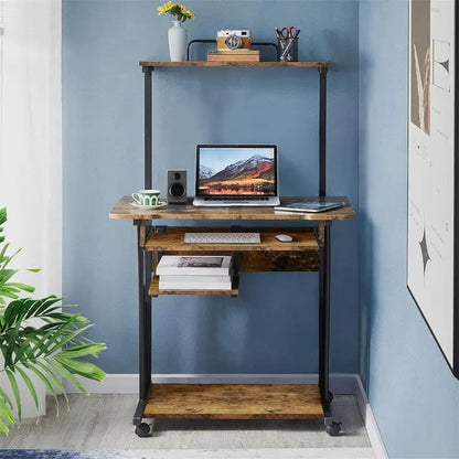 3 Tier Computer Desk with Printer Shelf