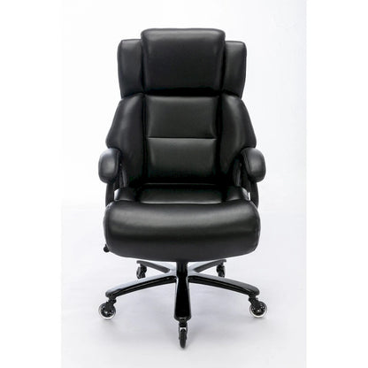 Black Adjustable Lumbar Support Metal Base High Back Office Chair with Wheels