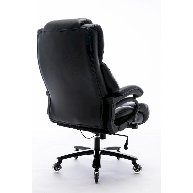 Black Adjustable Lumbar Support Metal Base High Back Office Chair with Wheels