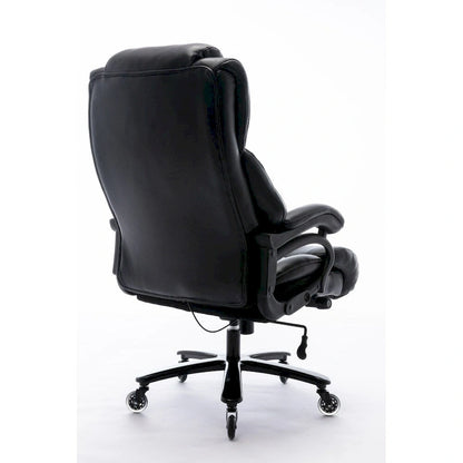 Black Adjustable Lumbar Support Metal Base High Back Office Chair with Wheels