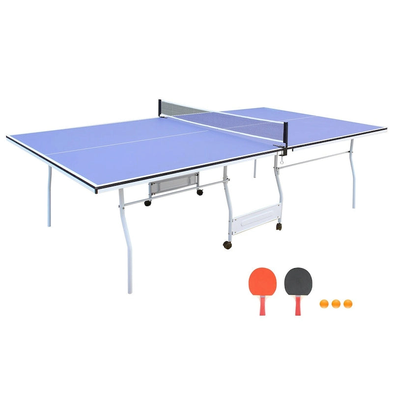 9ft Table Tennis Table Foldable & Portable Ping Pong Table Set