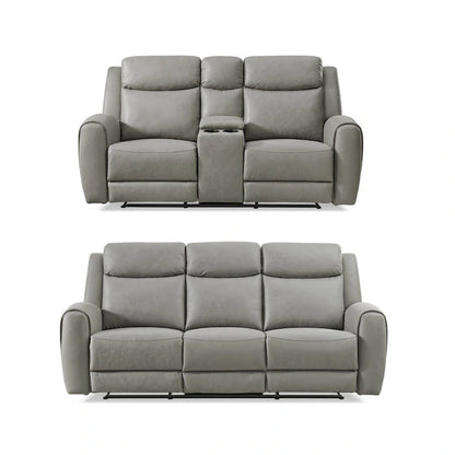 Roundhill Furniture Wesley 2-Piece Transitional Reclining Set, Gray