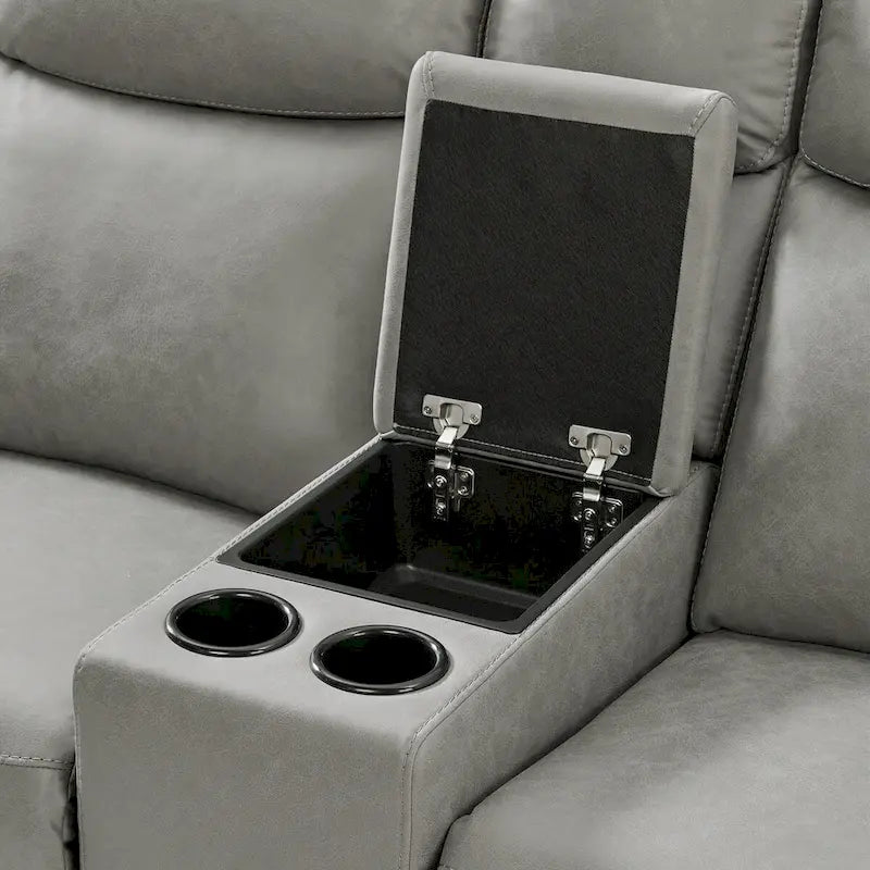 Roundhill Furniture Wesley 2-Piece Transitional Reclining Set, Gray