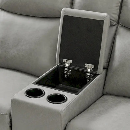 Roundhill Furniture Wesley 2-Piece Transitional Reclining Set, Gray