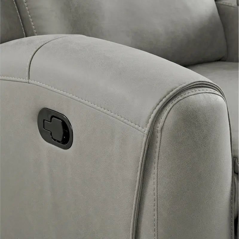 Roundhill Furniture Wesley 2-Piece Transitional Reclining Set, Gray