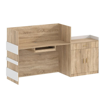 Salon Reception Counter with Keyboard Tray Large Working Desk