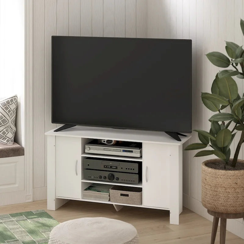 Furinno Econ TV Stand Entertainment Center, White