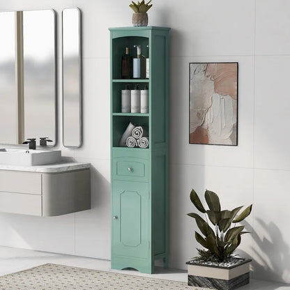 67 Tall Freestanding Bathroom Storage Cabinet with Doors and Adjustable Shelves - 68 Tall