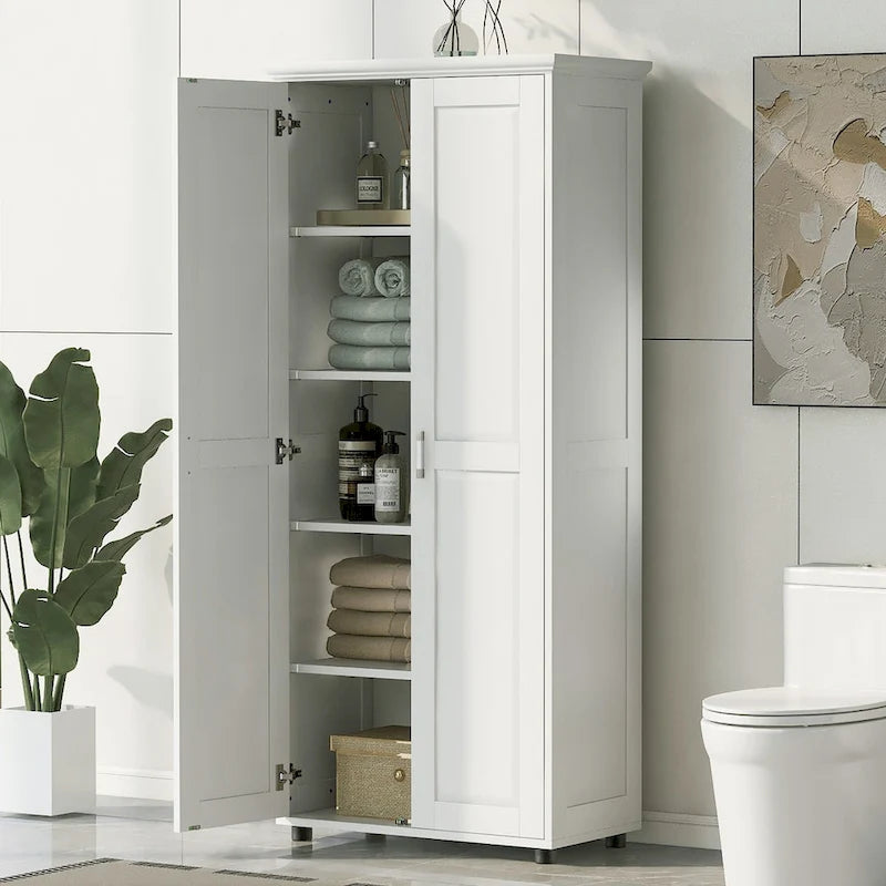 Storage Cabinet with 2 Doors for Bathroom, Office, Adjustable Shelf