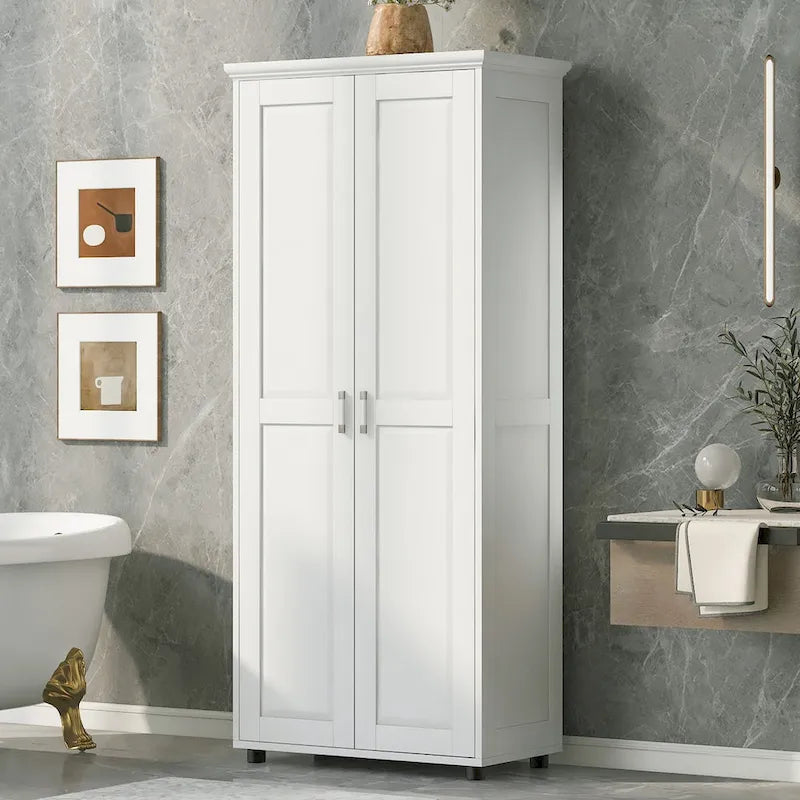 Storage Cabinet with 2 Doors for Bathroom, Office, Adjustable Shelf