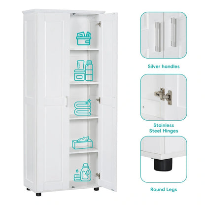 Storage Cabinet with 2 Doors for Bathroom, Office, Adjustable Shelf