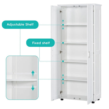 Storage Cabinet with 2 Doors for Bathroom, Office, Adjustable Shelf