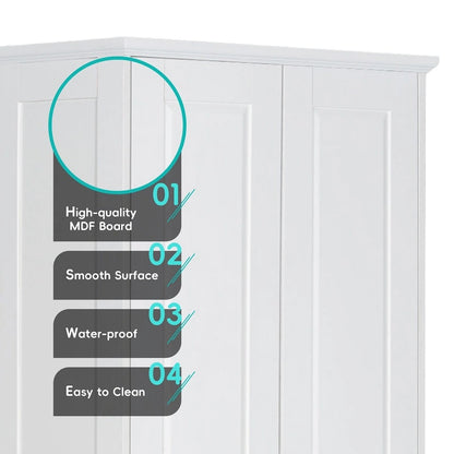 Storage Cabinet with 2 Doors for Bathroom, Office, Adjustable Shelf