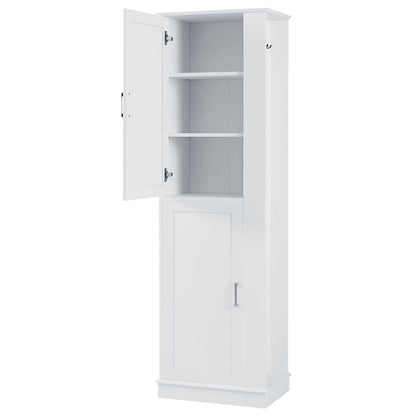 Freestanding Storage Cabinet with Hook and Adjustable Shelf
