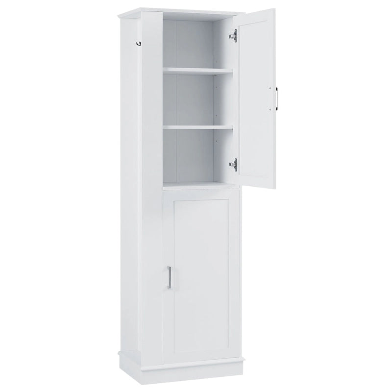 Freestanding Storage Cabinet with Hook and Adjustable Shelf
