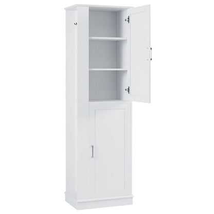 Freestanding Storage Cabinet with Hook and Adjustable Shelf