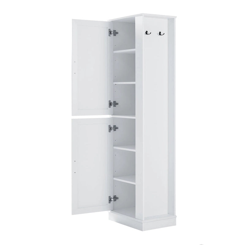 Freestanding Storage Cabinet with Hook and Adjustable Shelf