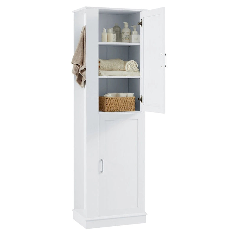 Freestanding Storage Cabinet with Hook and Adjustable Shelf