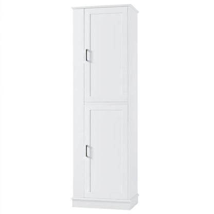 Freestanding Storage Cabinet with Hook and Adjustable Shelf