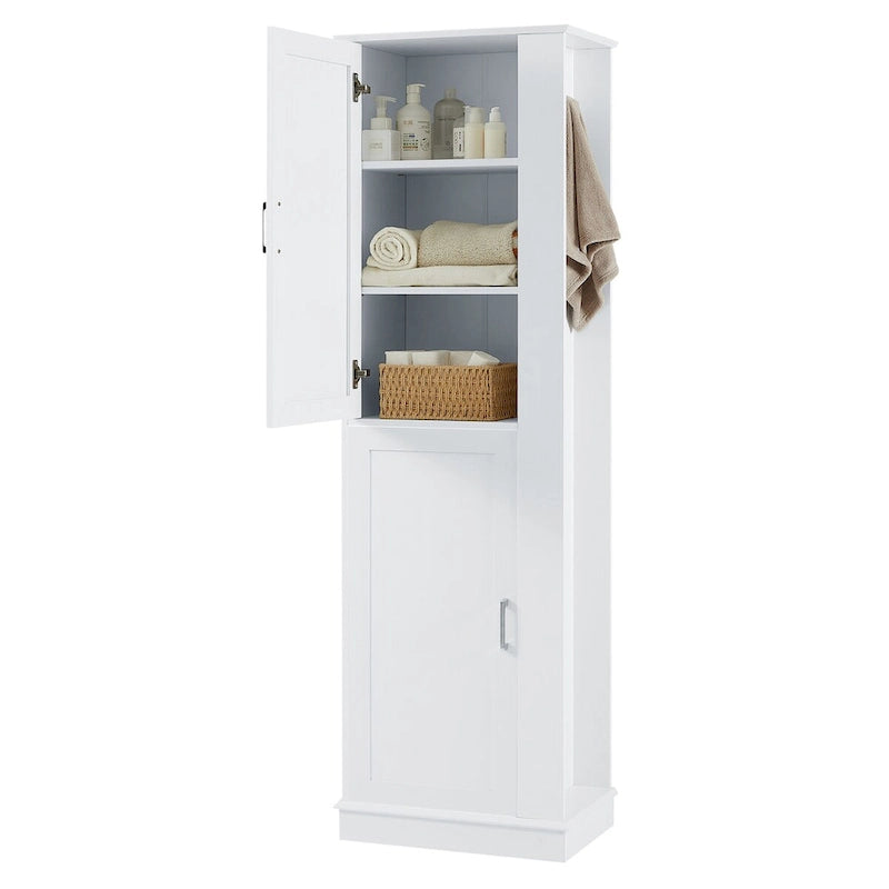 Freestanding Storage Cabinet with Hook and Adjustable Shelf