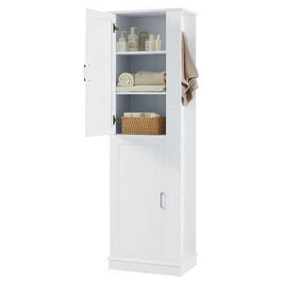 Freestanding Storage Cabinet with Hook and Adjustable Shelf