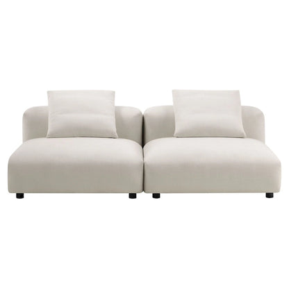 Solace 2-Piece Modular Upholstered Fabric Sofa