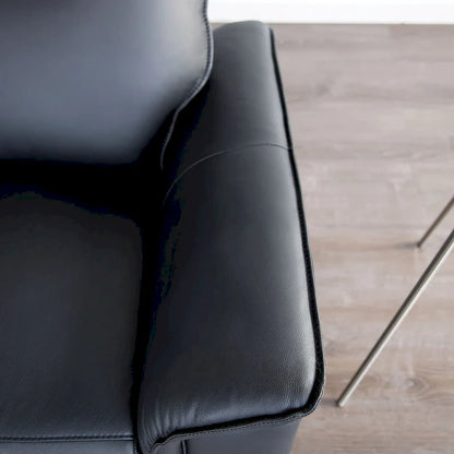 Furniture of America Marty Modern Leather Match Manual Reclining Sofa with Flared Padded Arms