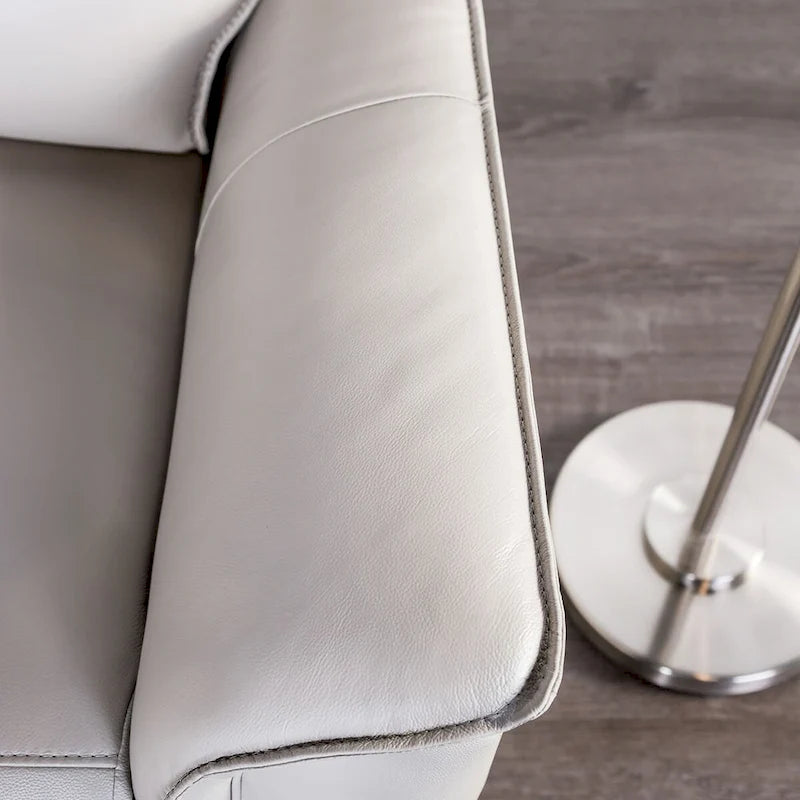 Furniture of America Marty Modern Leather Match Manual Reclining Sofa with Flared Padded Arms