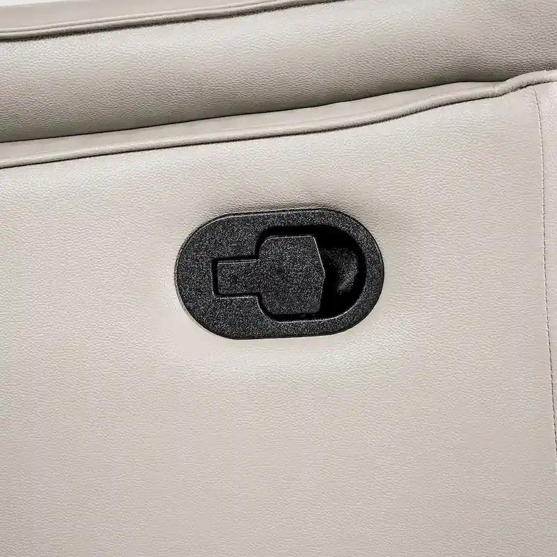 Furniture of America Marty Modern Leather Match Manual Reclining Sofa with Flared Padded Arms