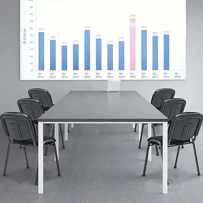 Meeting Room Conference Chair Set w/ Metal Frame & Upholstered Back