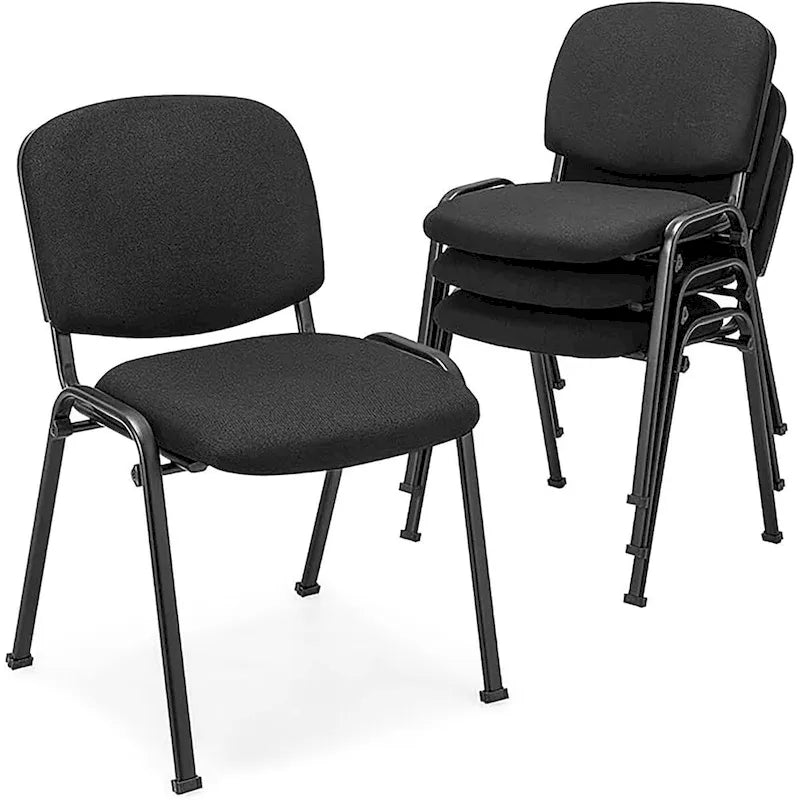 Meeting Room Conference Chair Set w/ Metal Frame & Upholstered Back