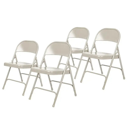 Hampden Furnishings Bernadine Collection Metal Round-Backed Folding Chair, Pack of 4