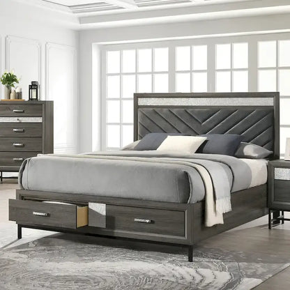 Furniture of America Heinisk Contemporary Grey 5-Piece Platform Bedroom Set