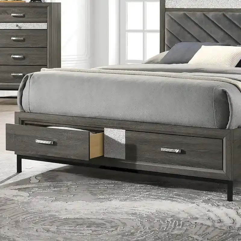 Furniture of America Heinisk Contemporary Grey 5-Piece Platform Bedroom Set