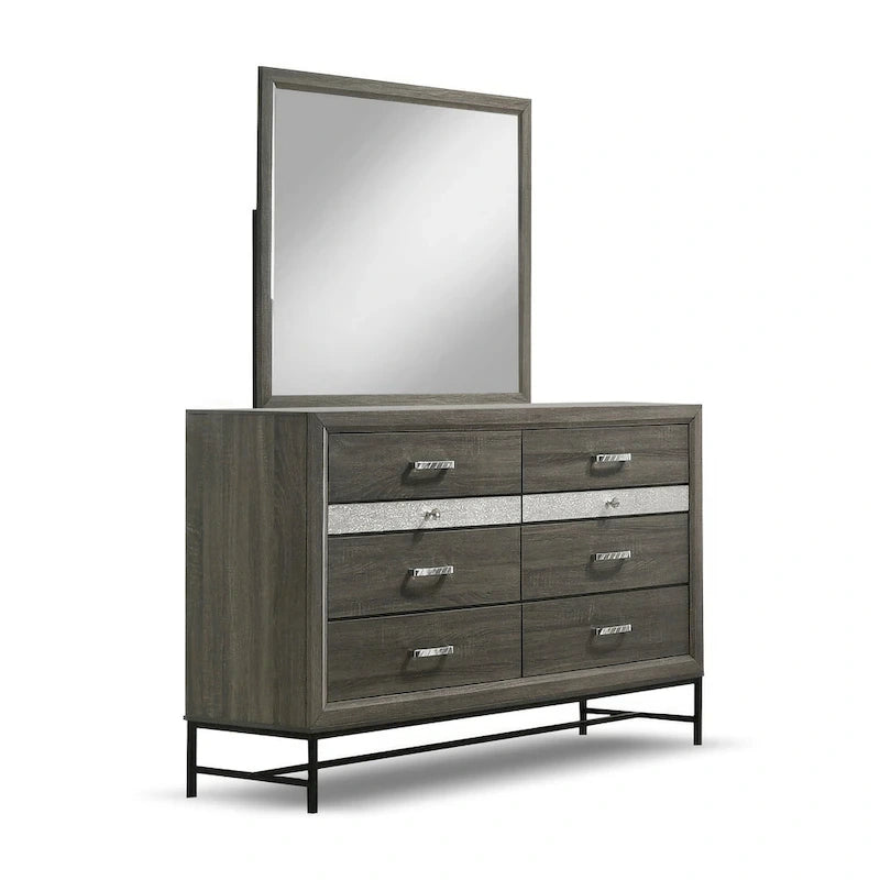 Furniture of America Heinisk Contemporary Grey 5-Piece Platform Bedroom Set