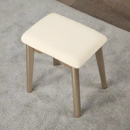 Contemporary Wood Vanity and Stool Set for Bedroom