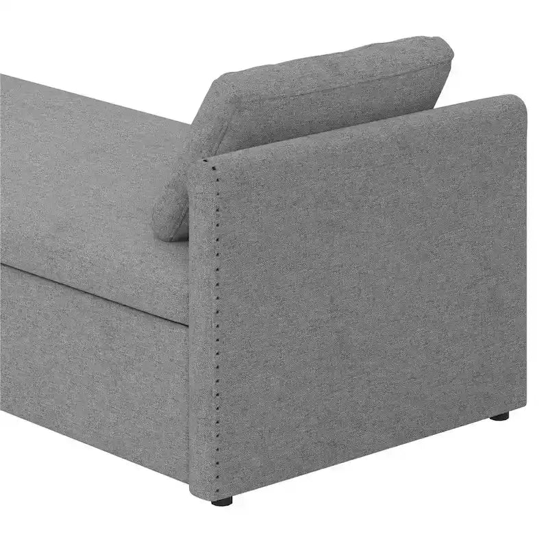 Modern Upholstered Chaise Lounger Daybed with Pillows Small Single Daybed,No Mattress Needed,Linen Fabric