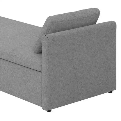 Modern Upholstered Chaise Lounger Daybed with Pillows Small Single Daybed,No Mattress Needed,Linen Fabric