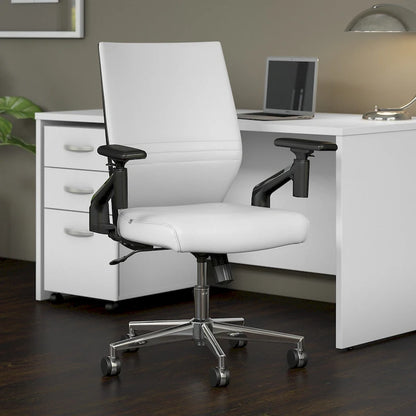 Cabot Mid Back Leather Office Chair by Bush Furniture